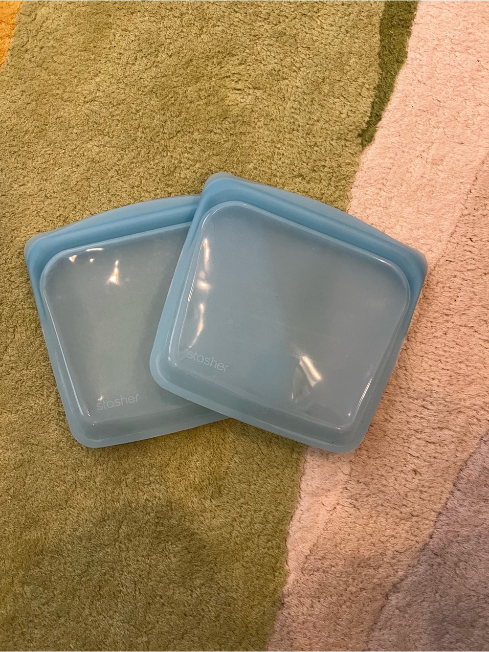 Stachers Reusable Silicone Food Bag - Blue (2 Pack)